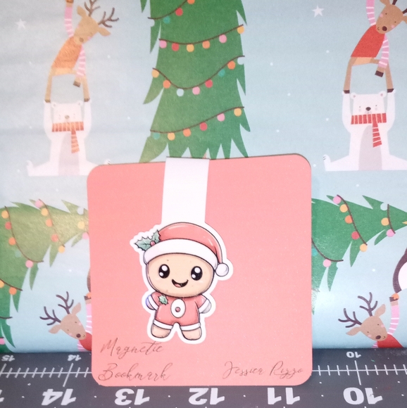 Handmade Cute Christmas Santa Magnetic Bookmarks Set Of Three - Picture 3 of 5